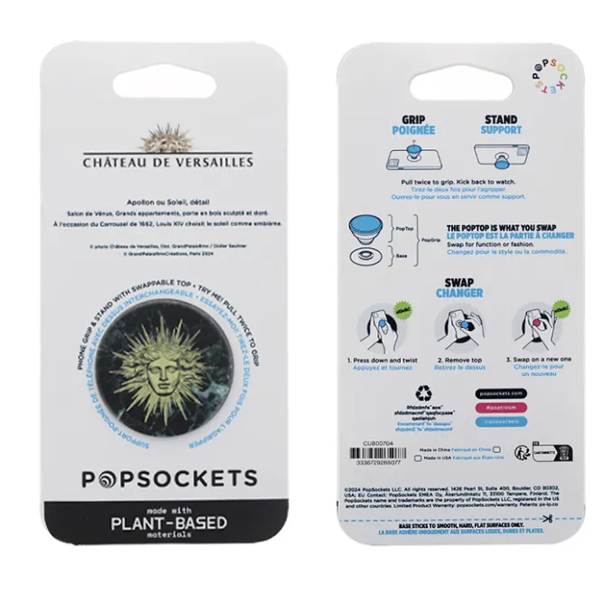 High-Tech<Boutiques de musées Poignée/support de téléphone Emblème Versailles Marbré noir - PopSockets