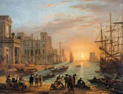 Boutiques de musées Port de mer au soleil couchant (panneaux aluminium) Sale