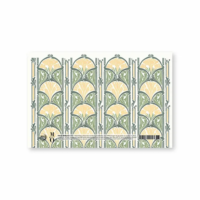 Boutiques de musées Porte-documents avec bouton pression Émile Bernaux - Décor floral Discount