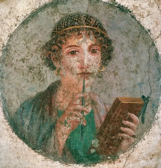 Boutiques de musées Portrait de jeune femme, dite Sappho, 55-79 après J.-C. (panneaux aluminium) Sale