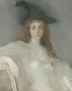 Panneaux Acryliques|Toiles Sans Cadre<Boutiques de musées Portrait de jeune fille au chapeau noir (panneaux acryliques)