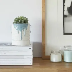 Design|Art De La Maison<Boutiques de musées Pot de fleur en céramique Peinture bleue - Balvi