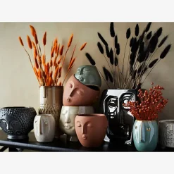 Boutiques de musées Pot de fleurs Visage Vert
