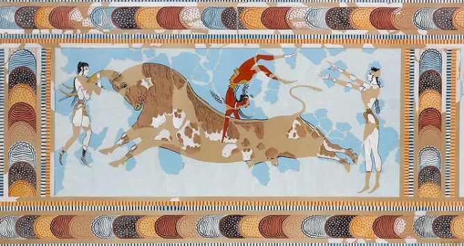 Panneaux Acryliques<Boutiques de musées Reproduction de la fresque de l’Acrobate sur taureau Knossos (panneaux acryliques)