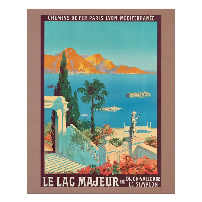 Affiches Et Reproductions<Boutiques de musées Reproduction Julien Lacaze - Le lac majeur par Dijon-Vallorbe, Le Simplon - 24 x 30 cm