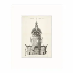 Boutiques de musées Reproduction sous Marie-Louise Jean-Michel Chevotet - Coupe et élévation géométrale du Dôme, 1736 New