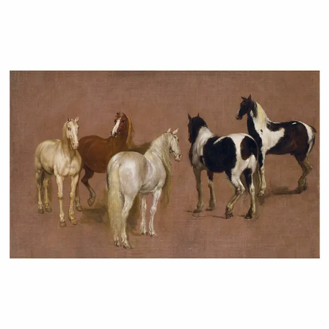 Boutiques de musées Reproduction sous Marie-Louise Adam-François Van der Meulen - Étude de cinq chevaux, vers 1670-1680