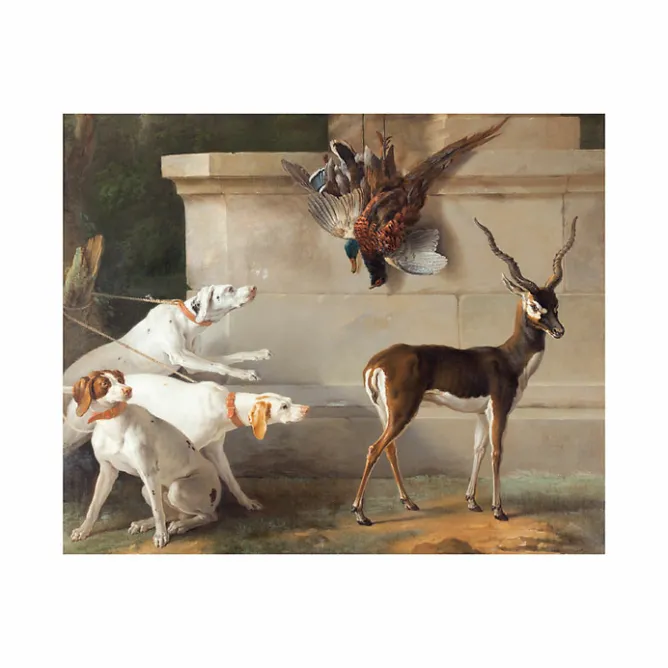 Affiches Et Reproductions<Boutiques de musées Reproduction sous Marie-Louise Jean-Baptiste Oudry - Trois chiens et une antilope, 1745