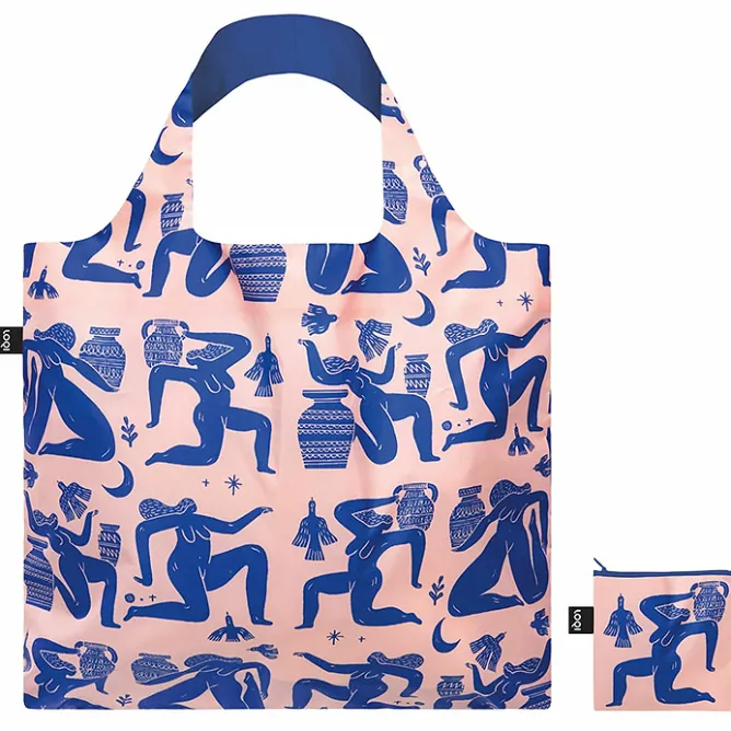 Boutiques de musées Sac Mark Conlan - Grèce Antique Bleu et rose recyclé - 50 x 42cm - Loqi Sale