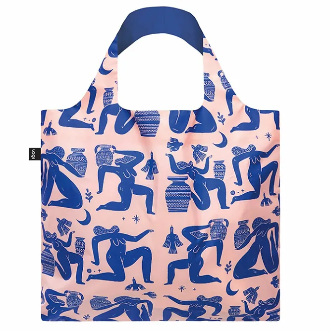 Boutiques de musées Sac Mark Conlan - Grèce Antique Bleu et rose recyclé - 50 x 42cm - Loqi Sale