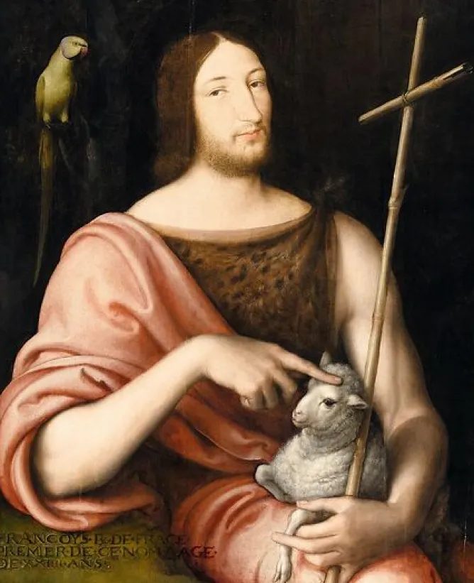 Toiles Encadrées|Toiles Sans Cadre<Boutiques de musées Saint Jean Baptiste sous les traits de François Ier. Inscription apocryphe en majuscules et reprise en bas à gauche : FRANÇOYS R* DE *FRANCE* PREMIER DE CE NOM AGE DE XXIIII ANS (toiles encadrées)