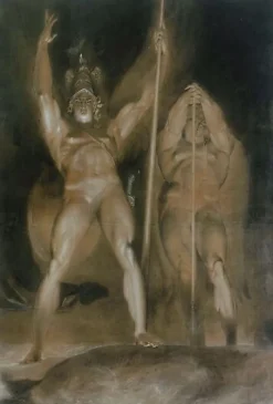Panneaux Acryliques|Toiles Encadrées<Boutiques de musées Satan et Belzébuth debout, de face, domiant des nuées enflammées (panneaux acryliques)