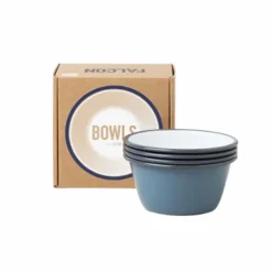 Boutiques de musées Set de 4 Bols émaillés bleu - Falcon enamelware Clearance
