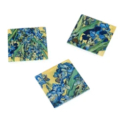 Boutiques de musées Set de 3 dessous de verre en céramique Vincent van Gogh - Les iris - Van Gogh Museum Amsterdam®