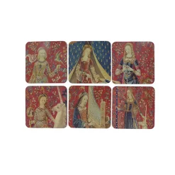 Art De La Table<Boutiques de musées Set de 6 Dessous de verre La Dame à la licorne, les 6 tapisseries