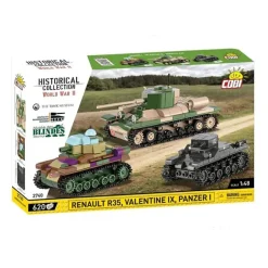 Boutiques de musées Set 3 Maquettes Renault, Valentine, Panzer - Cobi Historical Collection World war II New