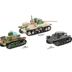 Boutiques de musées Set 3 Maquettes Renault, Valentine, Panzer - Cobi Historical Collection World war II New