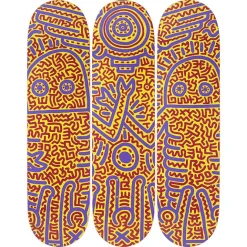 Boutiques de musées Skateboards triptyque Keith Haring Untitled 1984 - The Skateroom Best