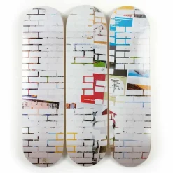 Boutiques de musées Skateboards Triptyque Kelley Walker - White Bricks - The Skateroom - Édition limitée Online