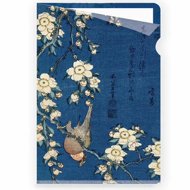 Boutiques de musées Sous-chemise Katsushika Hokusai - Bouvreuil et cerisier-pleureur - A4 Clearance