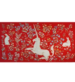 Boutiques de musées Tapisserie Licorne - Rouge Outlet