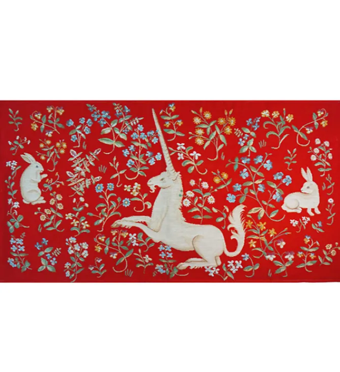 Boutiques de musées Tapisserie Licorne - Rouge Outlet