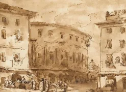 Toiles Encadrées|Toiles Sans Cadre<Boutiques de musées Théatre de Marcellus, vu de la piazza Montanara (toiles encadrées)