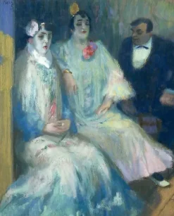 Panneaux Acryliques|Toiles Encadrées<Boutiques de musées Trois personnages assis ou les Dominos (panneaux acryliques)