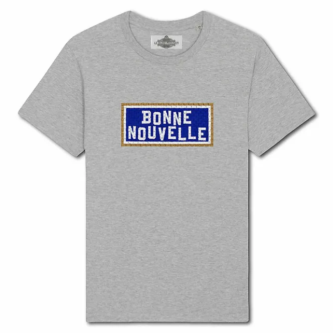 Boutiques de musées T-shirt brodé Bonne Nouvelle - Gris Outlet