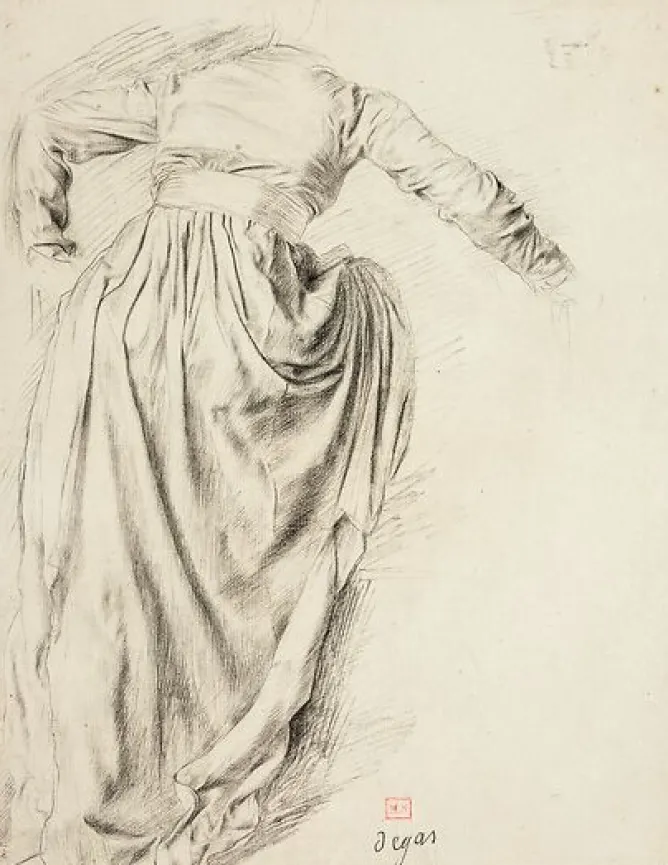 Panneaux Aluminium|Panneaux Acryliques<Boutiques de musées Étude de draperie d'une femme de dos, montant dans un char, étude pour Sémiramis construisant Babylone (panneaux aluminium)