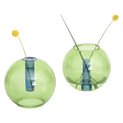Boutiques de musées Vase Bulle Medium Vert/Bleu - Block design Best