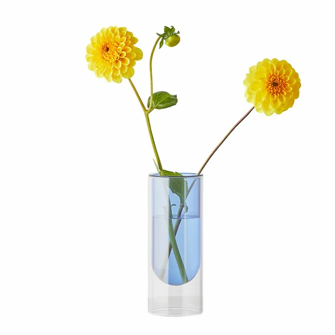Boutiques de musées Vase en forme de tube Bleu 16 cm Best