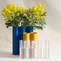 Boutiques de musées Vase Álvaro 3 - Bleu mat - Warren & Laetitia Discount
