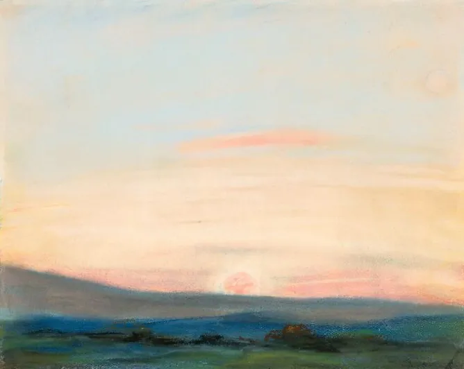Affiches D'Art Encadrées<Boutiques de musées Vaste plaine sous un grand ciel, au soleil couchant (affiches d'art encadrées)