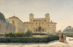 Toiles Encadrées|Toiles Sans Cadre<Boutiques de musées Villa Médicis : vue générale avec des personnages en costume Renaissance (toiles encadrées)