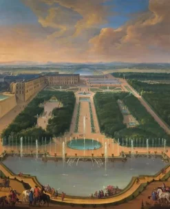 Toiles Sans Cadre<Boutiques de musées Vue du château de Versailles depuis le Bassin du Dragon et de Neptune (toiles sans cadre)