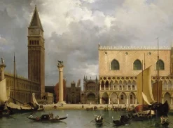 Toiles Encadrées|Affiches D'Art<Boutiques de musées Vue d'une partie du palais ducal et de la Piazzetta à Venise (toiles encadrées)