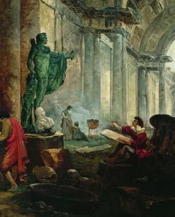 Boutiques de musées Vue imaginaire de la grande galerie du Louvre en ruines (panneaux aluminium) Online